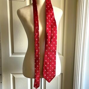 Ike Behar New Yorkers silk red white tie